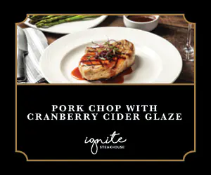 Pork Chop with Cranberry Cider Glaze